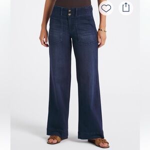 Women's Liverpool Patch Pocket dark blue Wide-Leg Jeans